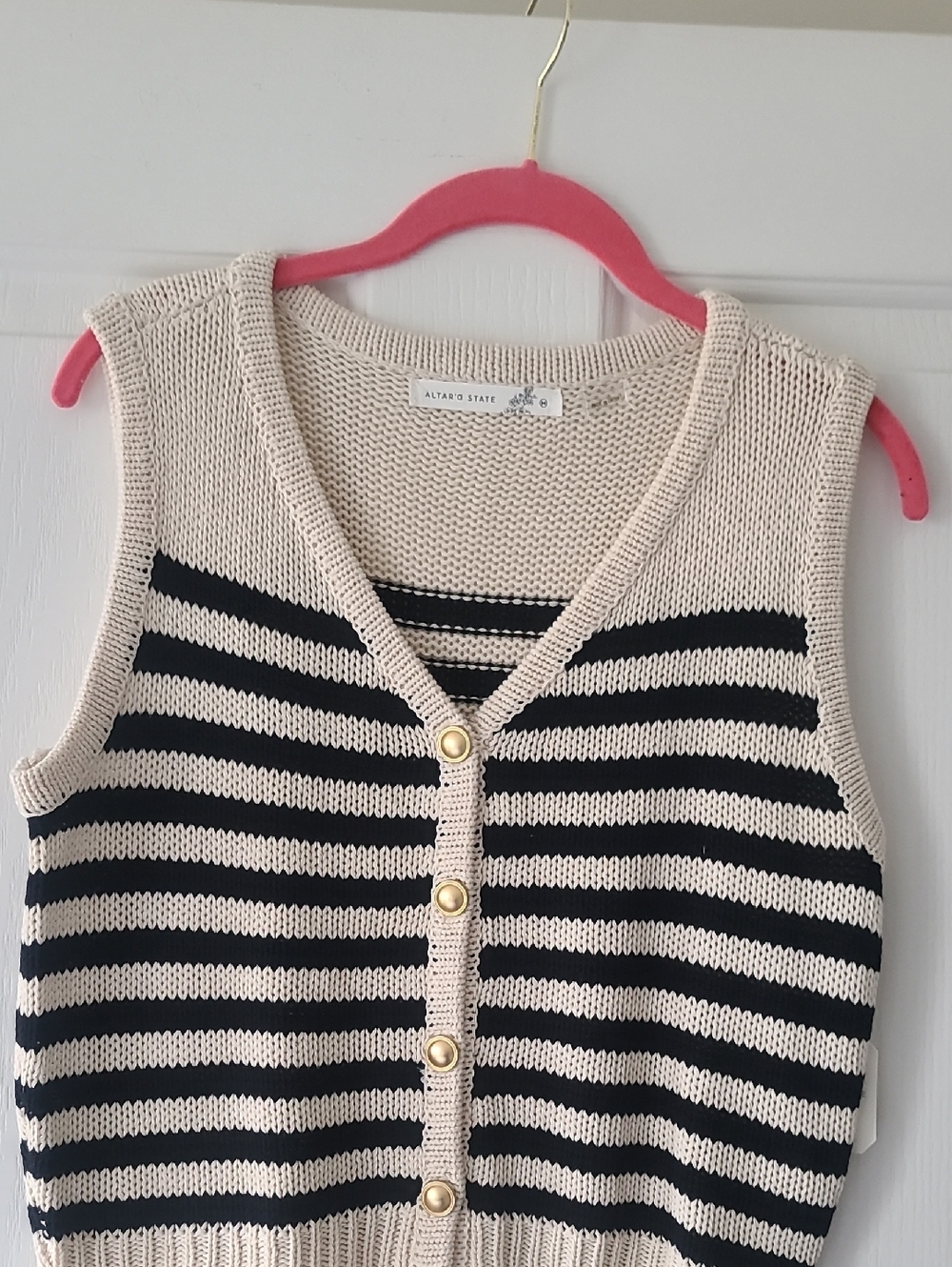 Black And Cream Vest